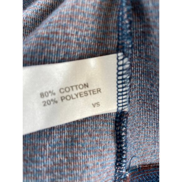 VTG Fornari Women’s Ribbed Velour Top Blue Rust Striped Long Sleeve Sz 3 (XS) - Picture 11 of 12